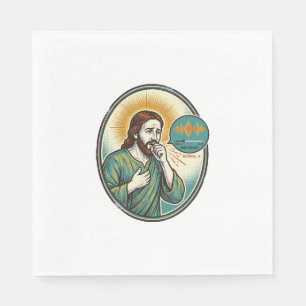 Jesus hoestend midden spraaknotitie audiobericht t servet