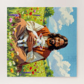 Jesus holding a Lamb | Religious Christian Legpuzzel (Horizontaal)