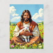 Jesus holding a Lamb | Religious Easter Briefkaart (Voorkant)