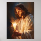 Jesus Holding Candle Art Poster (Voorkant)