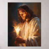 Jesus Holding Candle Art Poster (Voorkant)