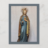 Jesus Holding Golden Sacred Heart Briefkaart (Voorkant)