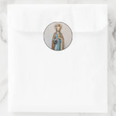Jesus Holding Golden Sacred Heart Ronde Sticker (Tas)