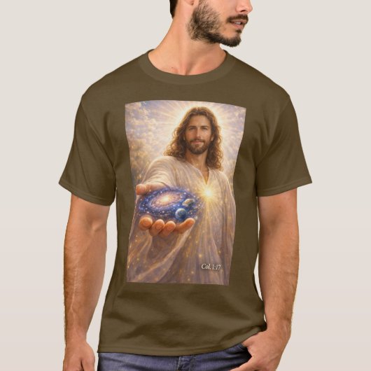 Jesus holding the universe in His hands T-Shirt (Voorkant)