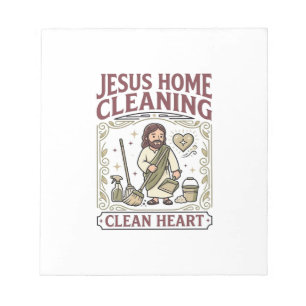 Jesus Home Schoonmaken Schoon Hart Jezus Thuis Sch Notitieblok