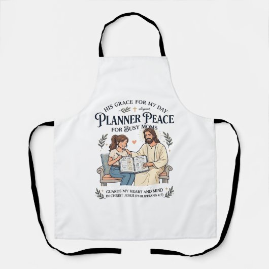Jesus Homeschool Moeder Planner Shirt Gebaseerd op Schort (Voorkant)