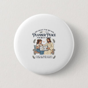 Jesus Homeschool Moeder Planner Shirt Gebeds Gebas Ronde Button 5,7 Cm