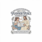Jesus Homeschool Moeder Planner Shirt Gebeds Gebas Sticker (Voorkant)