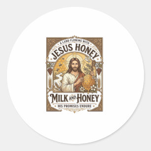 Jesus Honing Melk En Honing Jezus Honing Melk Honi Ronde Sticker