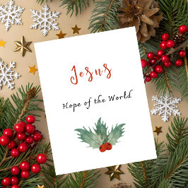 Jesus Hope of the World Christmas Card Feestdagen Kaart
