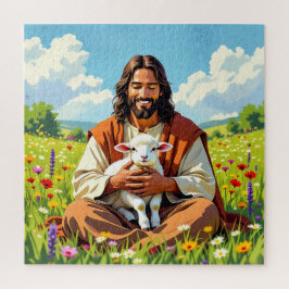 Jesus houdt een Lam | Religieus Christelijk Legpuzzel