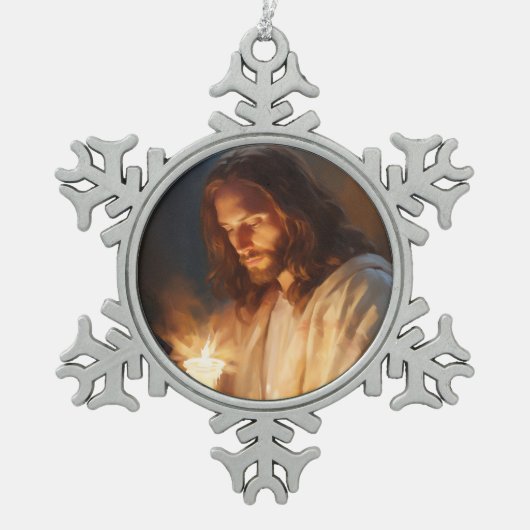 Jesus houdt kaars Ornament vast (Voorkant)