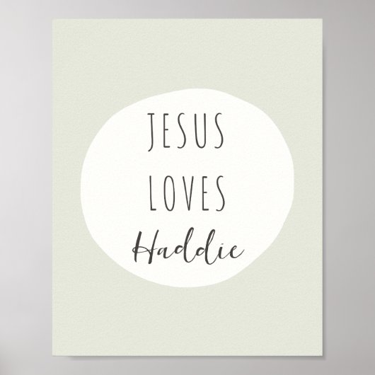 Jesus houdt van "aangepaste naam" Poster & Prints (Voorkant)