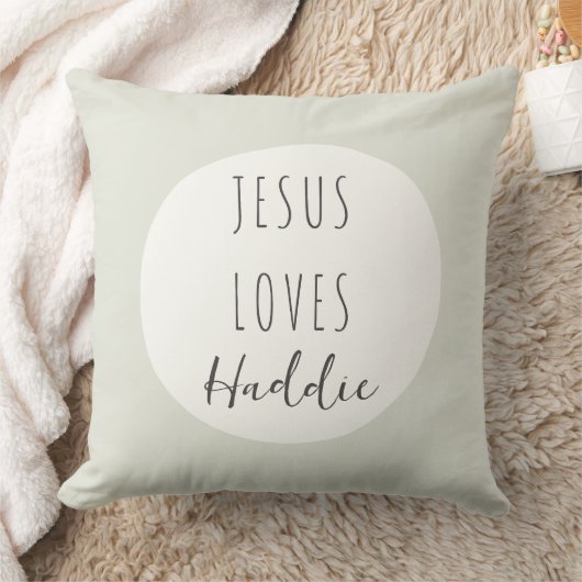 Jesus houdt van "aangepaste naam" Sierkussennen Kussen (Deken)