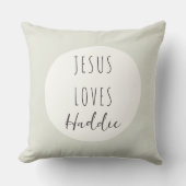 Jesus houdt van "aangepaste naam" Sierkussennen Kussen (Voorkant)