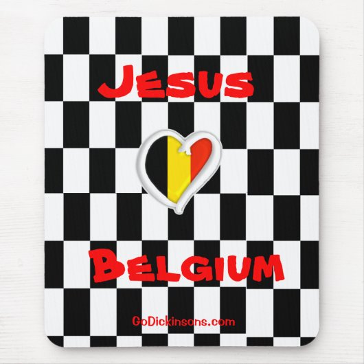 Jesus houdt van België Mousepad Muismat (Voorkant)