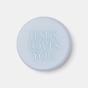 Jesus houdt van Christelijk typografie ontwerp  Magneet