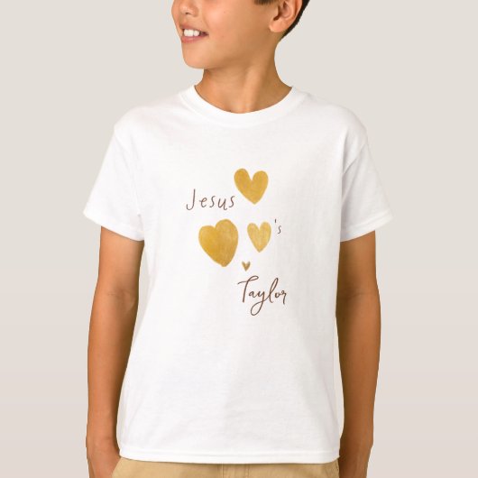 Jesus houdt van Custom Name Kinder T-Shirt (Voorkant)