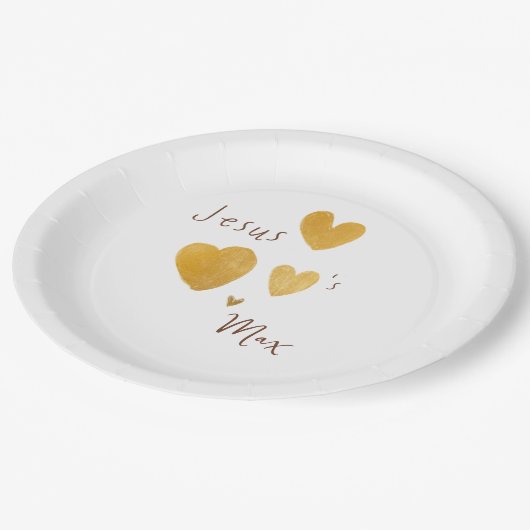 Jesus houdt van Custom Name Paper Borden Papieren Bordje (Gekanteld)