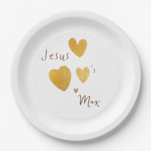 Jesus houdt van Custom Name Paper Borden Papieren Bordje