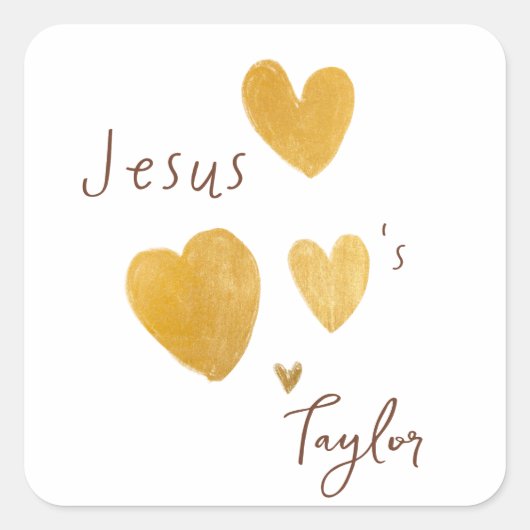 Jesus houdt van Custom Name Stickers & Labels (Voorkant)