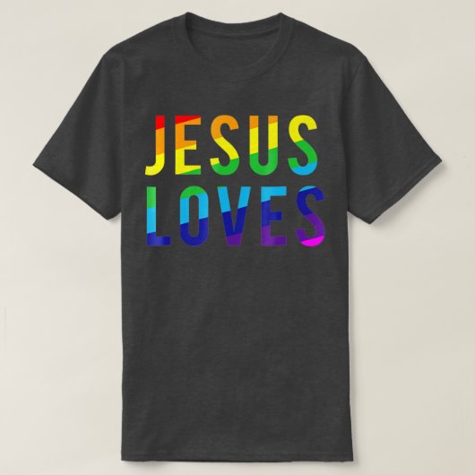 Jesus houdt van Gay Pride T-shirt (Design voorkant)