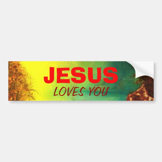 JESUS HOUDT VAN JE Bumpersticker (Voorkant)