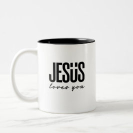 JESUS HOUDT VAN JE | CHRISTELIJK TWEEKLEURIGE KOFFIEMOK