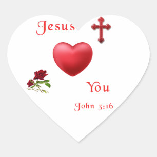 jesus houdt van je hart sticker