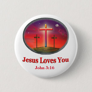 jesus houdt van je ronde button 5,7 cm