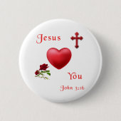 jesus houdt van je ronde button 5,7 cm (Voorkant)