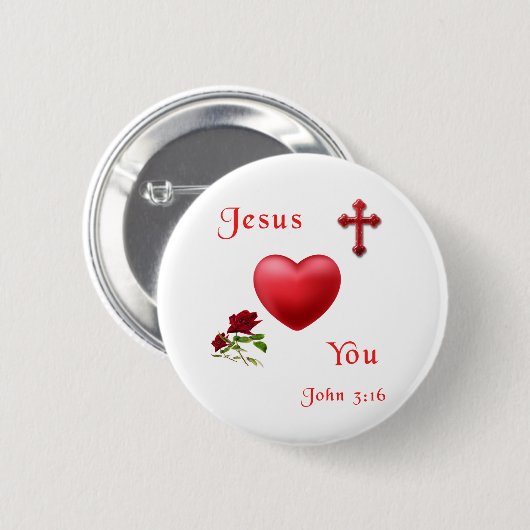 jesus houdt van je ronde button 5,7 cm (Voorkant /achterkant)
