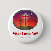 jesus houdt van je ronde button 5,7 cm (Voorkant)