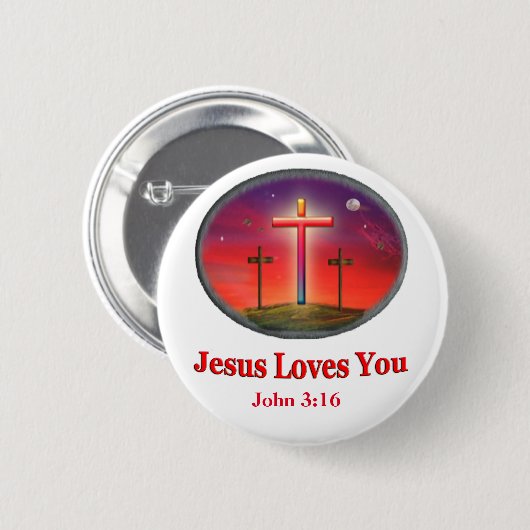 jesus houdt van je ronde button 5,7 cm (Voorkant /achterkant)
