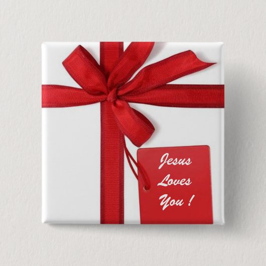 JESUS HOUDT VAN JE VIERKANTE BUTTON 5,1 CM (Voorkant)