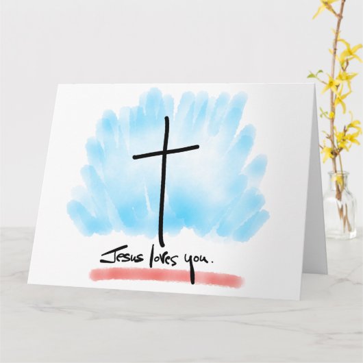 JESUS HOUDT VAN JE Wenskaart Kaart (Gele Bloem)