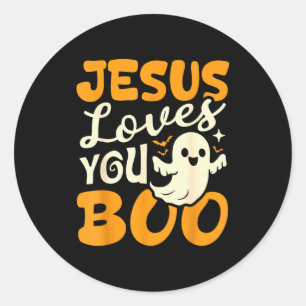 Jesus Houdt Van Jou Boo Christelijk Halloween Gees Ronde Sticker