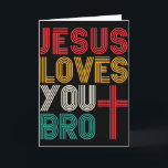 Jesus Houdt Van Jou Bro Christelijk Geloof Retro T Kaart<br><div class="desc">Jesus Houdt Van Jou Bro Christelijk Geloof Retro Typografie</div>