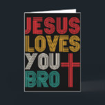 Jesus Houdt Van Jou Bro Christelijk Geloof Retro T Kaart<br><div class="desc">Jesus Houdt Van Jou Bro Christelijk Geloof Retro Typografie</div>