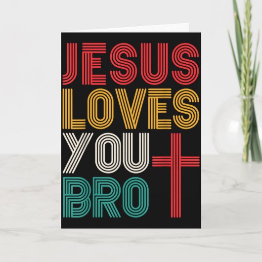 Jesus Houdt Van Jou Bro Christelijk Geloof Retro T Kaart (Voorkant)