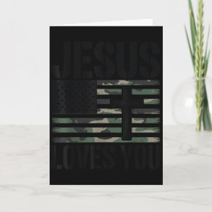 Jesus Houdt Van Jou Camouflage Kerstmis 4 Juli Man Kaart