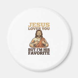 Jesus Houdt Van Jou Grappig Vintage Geloof Shirt O Magneet
