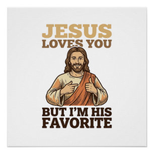 Jesus Houdt Van Jou Grappig Vintage Geloof Shirt O Perfect Poster