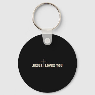 Jesus Houdt van Jou Kruis God Christelijke Grafiek Sleutelhanger