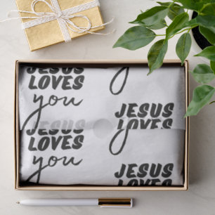 'Jesus Houdt van Jou' Minimalistische Christelijke Tissuepapier