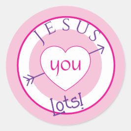 Jesus Houdt van Jou Valentijnsticker Ronde Sticker