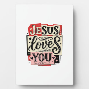 Jesus Houdt van Jou Vintage Gravure Christelijke T Fotoplaat