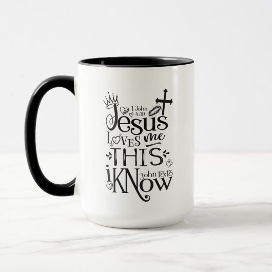 JESUS HOUDT VAN ME Christelijke Faith Quote Black Mok (Links)