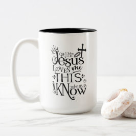JESUS HOUDT VAN ME Christelijke Faith Quote Black Tweekleurige Koffiemok