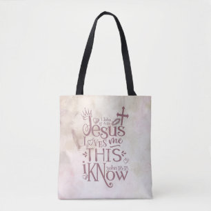 JESUS HOUDT VAN ME Christelijke roze Abstracte Wat Tote Bag
